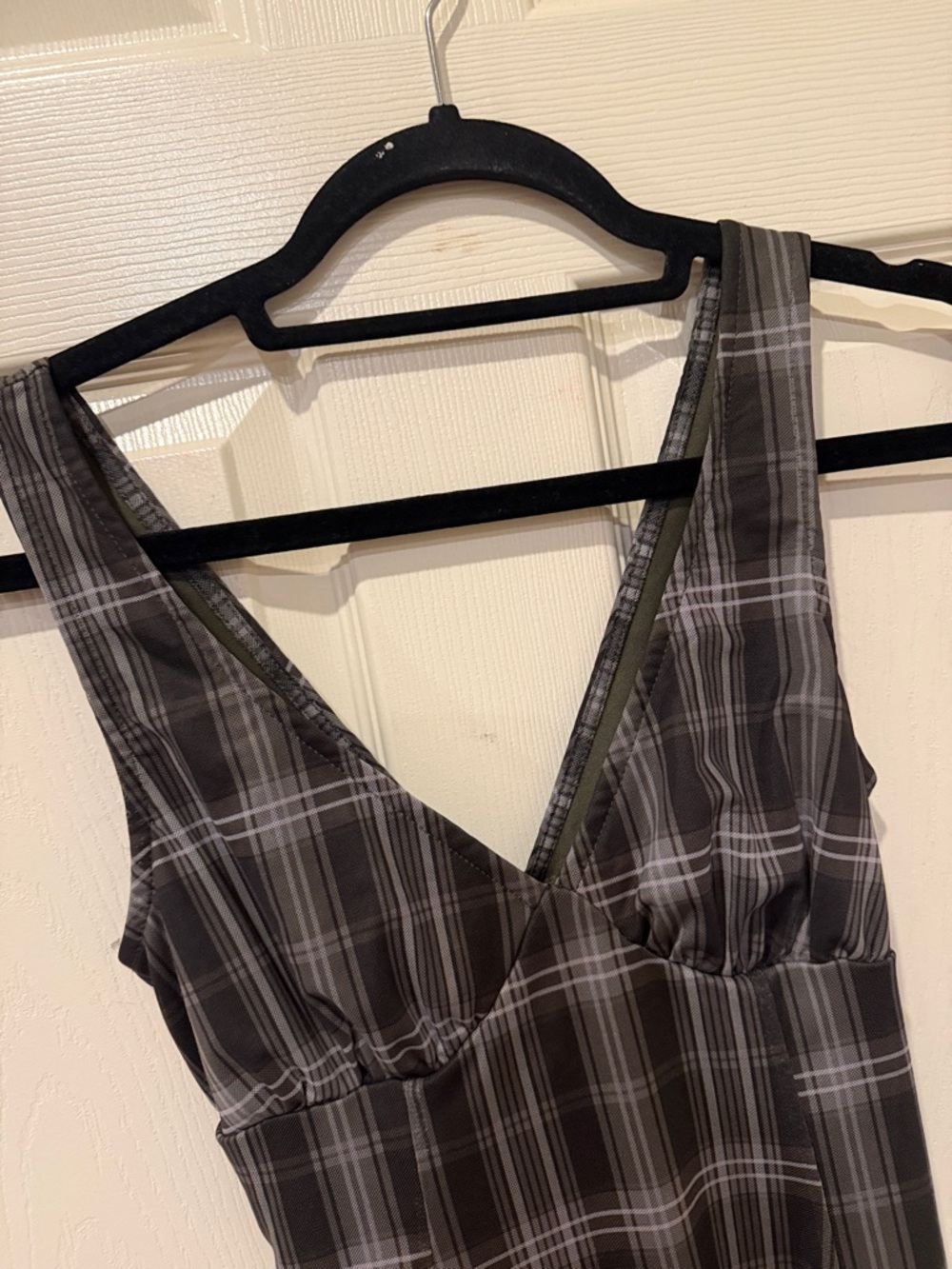 Cider green plaid mini dress, small - Picture 3 of 6